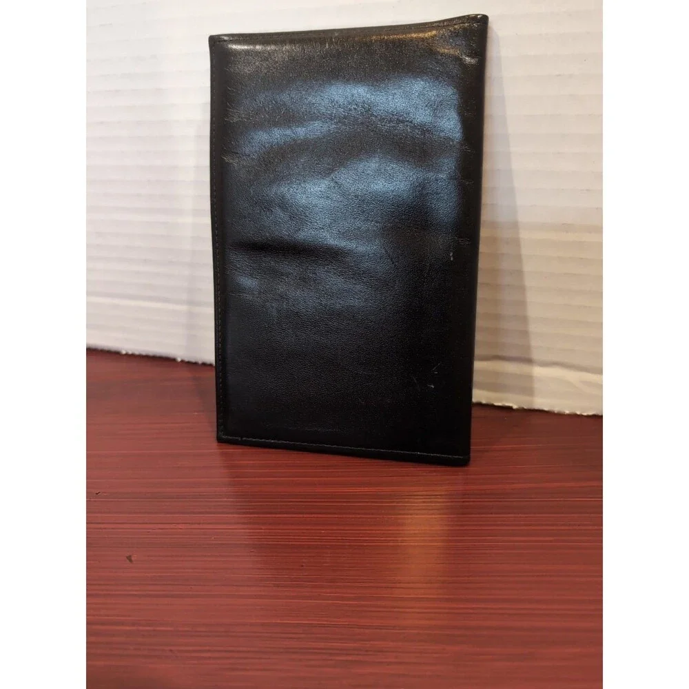 ROYALLE  BREAST POCKET TOP GRAIN COWHIDE LEATHER WALLET CREDIT CARD/CASH  BLACK